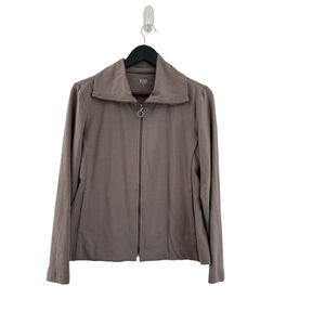 Eileen Fisher Organic Cotton Lycra Zip Up Jacket Size Small